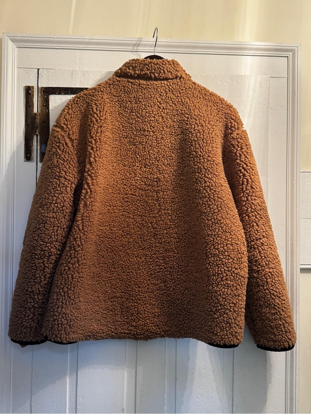 J.Crew Faux Sherpa Barn Jacket Camel Teddy Coat Sz M - Picture 7 of 7
